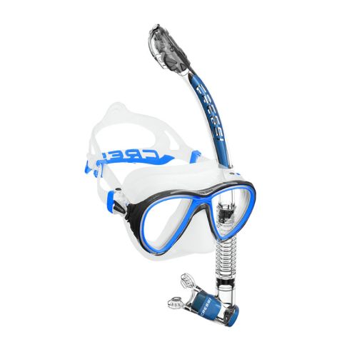 Cressi Quantum + fajka Itaca – profesjonalny zestaw maska i fajka do snorkelingu i nurkowania ()