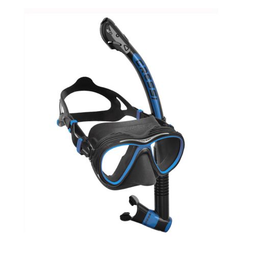 Cressi Quantum + fajka Itaca – profesjonalny zestaw maska i fajka do snorkelingu i nurkowania ()