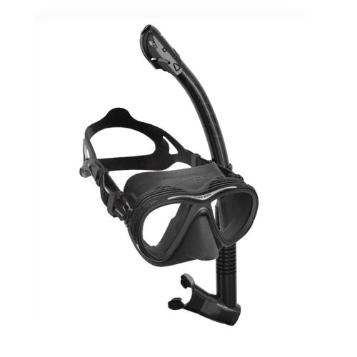 Cressi Quantum + fajka Itaca – profesjonalny zestaw maska i fajka do snorkelingu i nurkowania ()